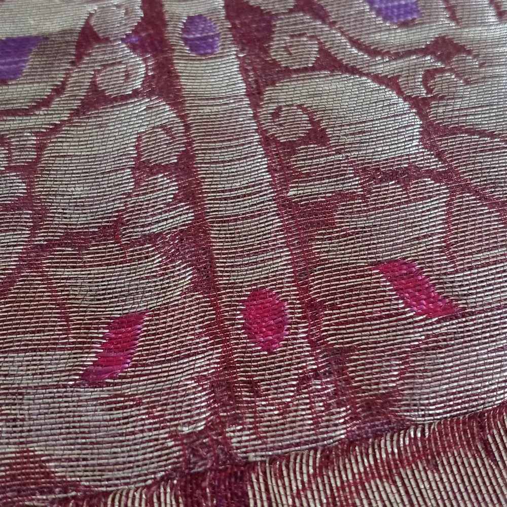 Stunning Silk Purple Metallic Patchwork Batik Pillow Sham from India 16”x16 1/2”